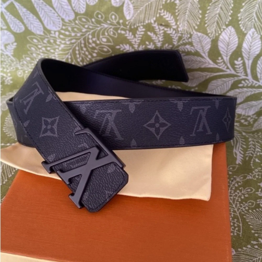 Louis Vuitton Black Monogram Men's Belt